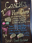 Coachs Bar Grill menu