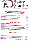 Cote Jardin menu