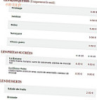 Le Kiosque à Pizzas menu