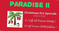 Paradise Ii menu