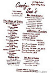 Candy-sue's Cafe menu