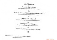 La Bartavelle menu