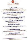 Auberge De La Vallée menu