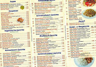 Asia Cusine menu