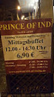 Prince Of India menu