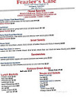 Frazier's Cafe menu