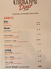 Urban’s Diner menu