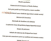 Le Tournesol menu