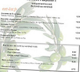 Vert Olive menu