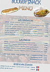 Booggy Snack menu