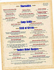 The Yankee Rebel Tavern menu