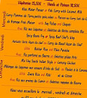 Plats Indien à Emporter menu