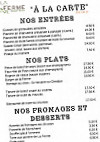 La Ferme menu