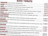 Cave Et Pizzas menu