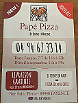 Papepizza menu