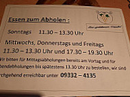 Gasthaus Zur Goldenen Traube menu