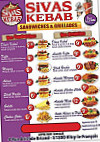 Sivas Kebab menu