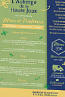 Auberge De La Haute Joux menu