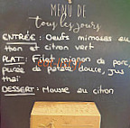 Les Caprices menu