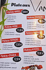 Sushi Van menu