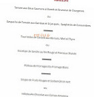 Le Relais du chateau menu