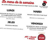 Les Boucaniers menu