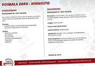 Voimala Zaku menu