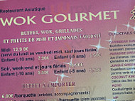 Wok Gourmet menu