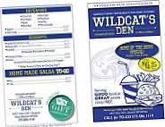 The Wildcat's Den menu