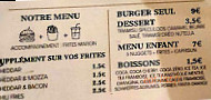 L'atelier Burger N'co menu