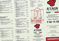 A Casa Pizzeria Wallerfangen menu