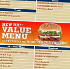 Burger King menu