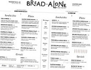 Bread Alone Bakery menu