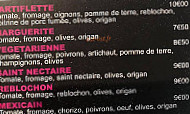 Aux Mille Et Une Pizzas menu