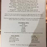 The Water Wheel Inn menu