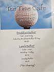 Tee Time Cafe menu