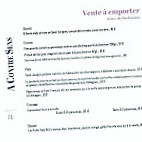 À Contre Sens menu