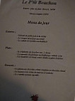 Le P'tit Bouchon menu