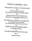 Auberge Des Clarines menu