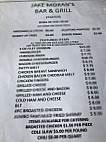 Jake Moran's Grill menu