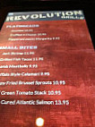 Revolution Grille menu