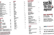 Sushi To Go menu