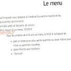 Le Pimpiolet menu