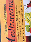 Pizzeria Mediterrano menu