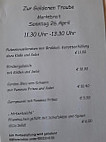 Gasthaus Zur Goldenen Traube menu