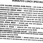 Rodolfo Pizzeria menu