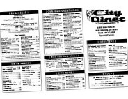 City Diner menu