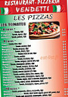 Pizzeria Vendetti menu