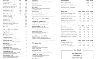 The Waterway menu