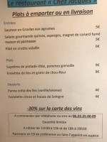 Chez Jacques menu